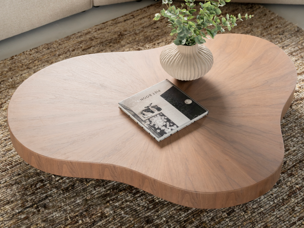 Organische salontafel set in lichte houttint