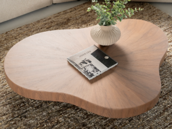 Organische salontafel set in lichte houttint