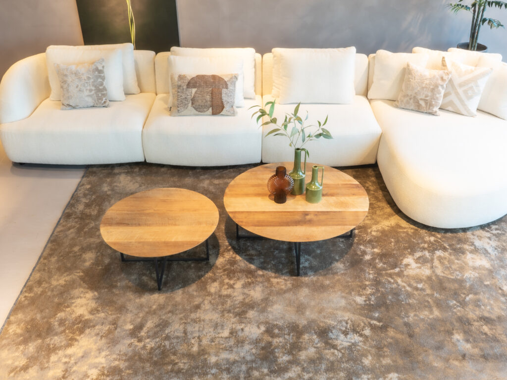 Salontafel Divino - 100cm rond - 75cm rond bij onze bank Medusa