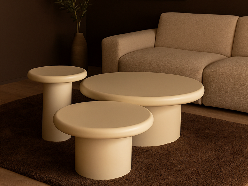 salontafel set van 3 in het wit