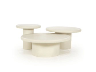Salontafel Dotti - set van 3 - Ø45x45cm - Ø66x37cm - Ø80x30cm