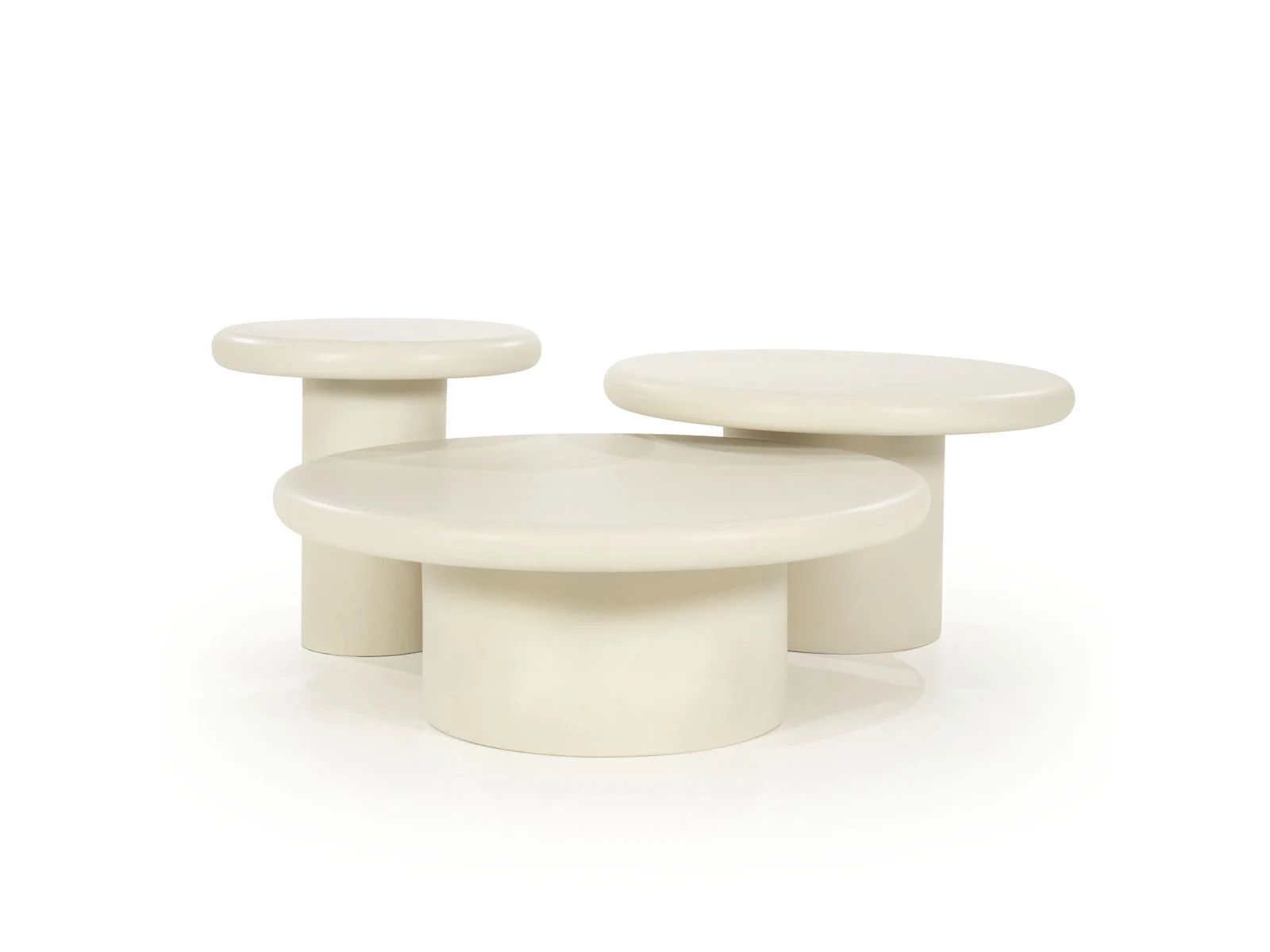 Salontafel Dotti - set van 3 - Ø45x45cm - Ø66x37cm - Ø80x30cm