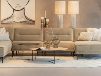 Salontafel Kivi - rond - 100x34cm - master oak light natural + 60x45cm - elegant black