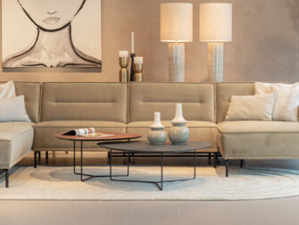 Salontafel Kivi - stone - 100x34cm - lime midnight + 80x40cm - lime earth baked