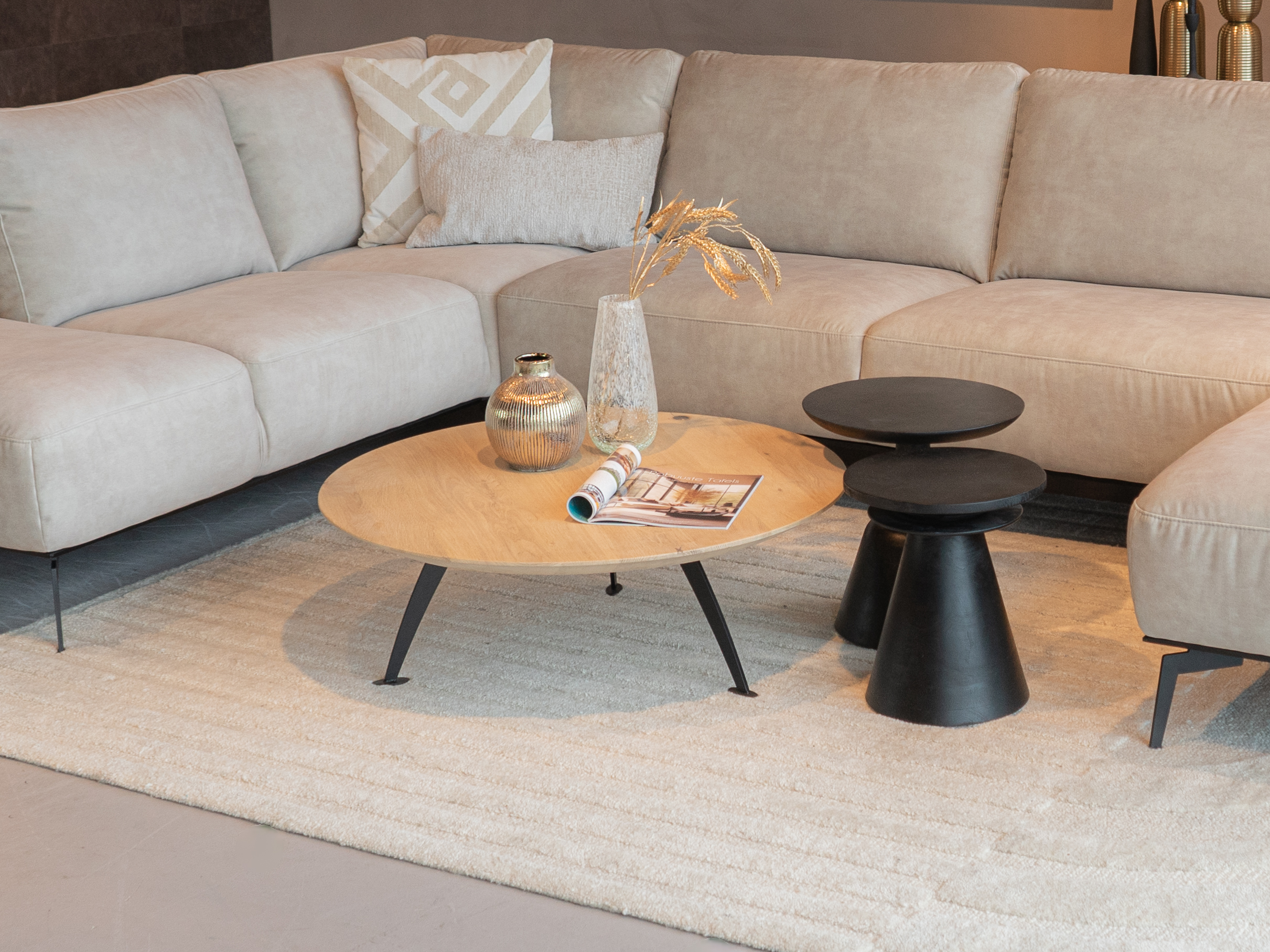 massief eiken salontafel