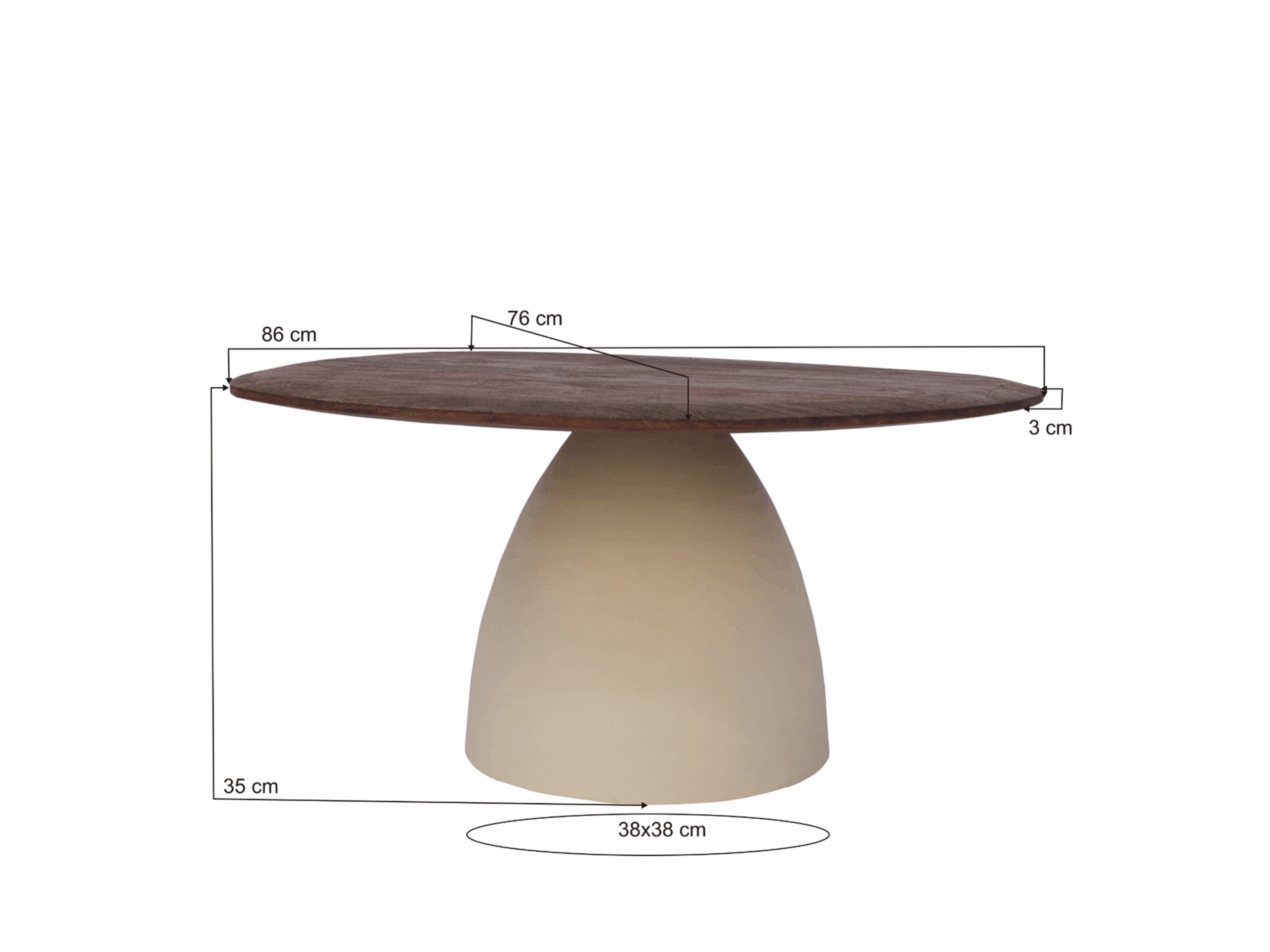 Salontafel Lumo - 86x76x35cm