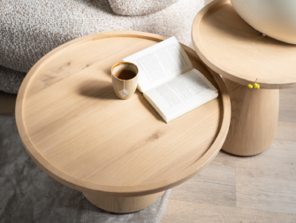 ronde salontafels van mangohout