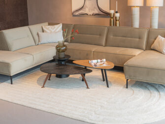 Salontafel Montalcino - 100cm - kiezel - marble vein nero bronze - metaalkleur copper