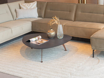 Salontafel Montalcino - 100cm - stone - lime midnight - metaalkleur copper