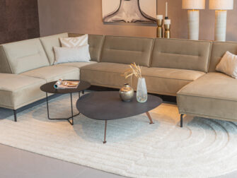 Salontafel Montalcino - 100cm - stone - lime midnight + salontafel Kivi - 60x45cm - elegant black