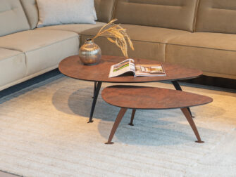 Salontafel Montalcino 100x55 - kiezel - lime earth baked + 80x45cm