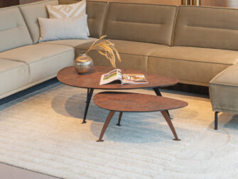 Salontafel Montalcino 100x55 - kiezel - lime earth baked + 80x45cm