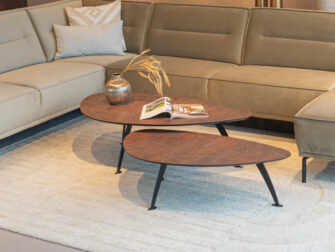 Salontafel Montalcino 100x55 - kiezel - lime earth baked + 80x45cm