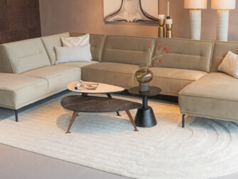 Salontafel Montalcino 100x55 - kiezel - marble vein nero bronze