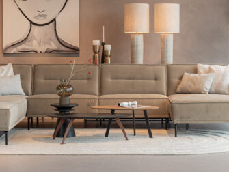 Salontafel Montalcino 100x55 - kiezel - marble vein nero bronze + Salontafel Ciottolo