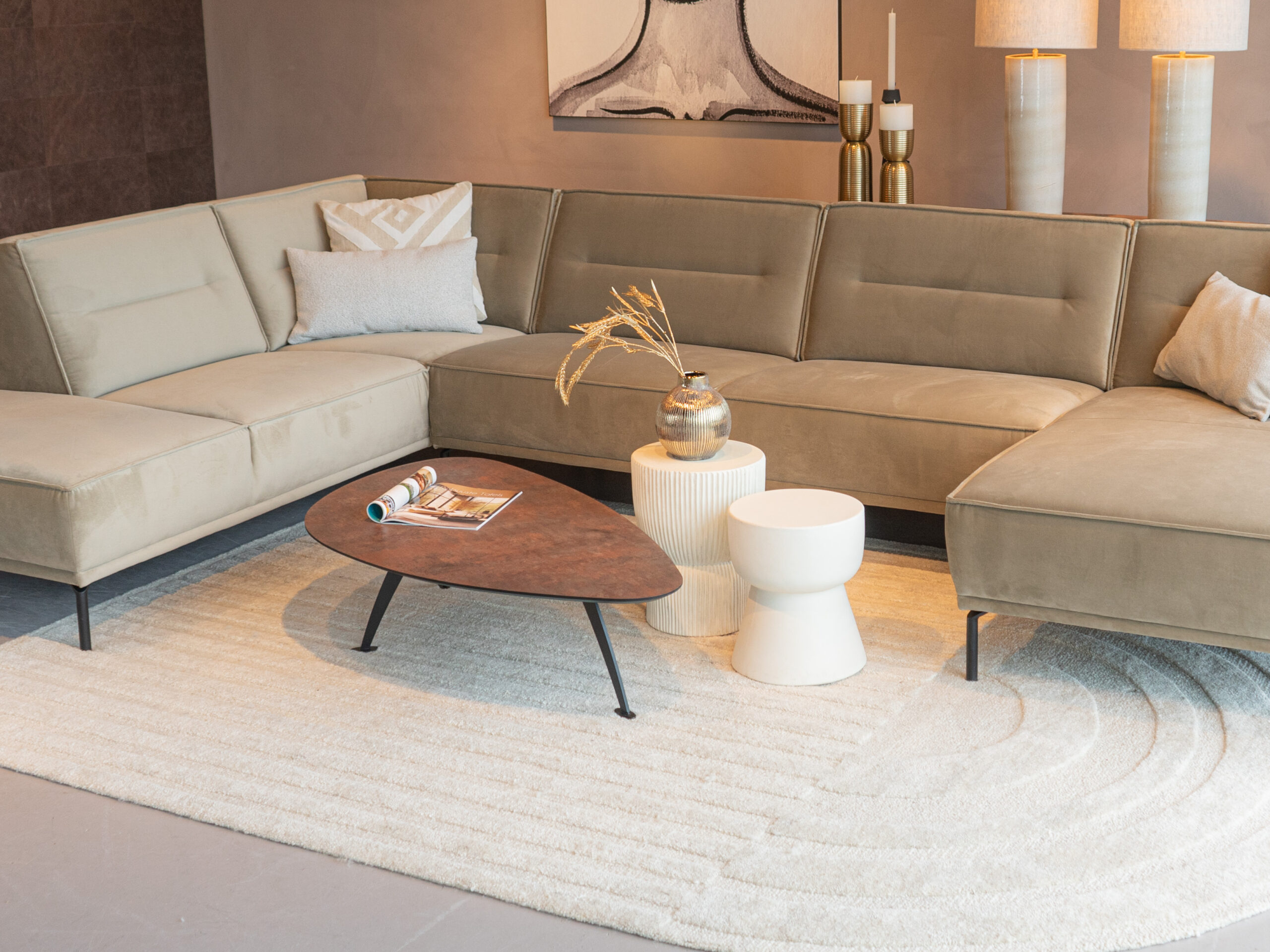 Salontafel Montalcino - 120cm - kiezel - elemental corten