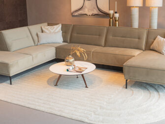 Salontafel Montalcino - Ø80cm - rond - elegant white - metaalkleur copper