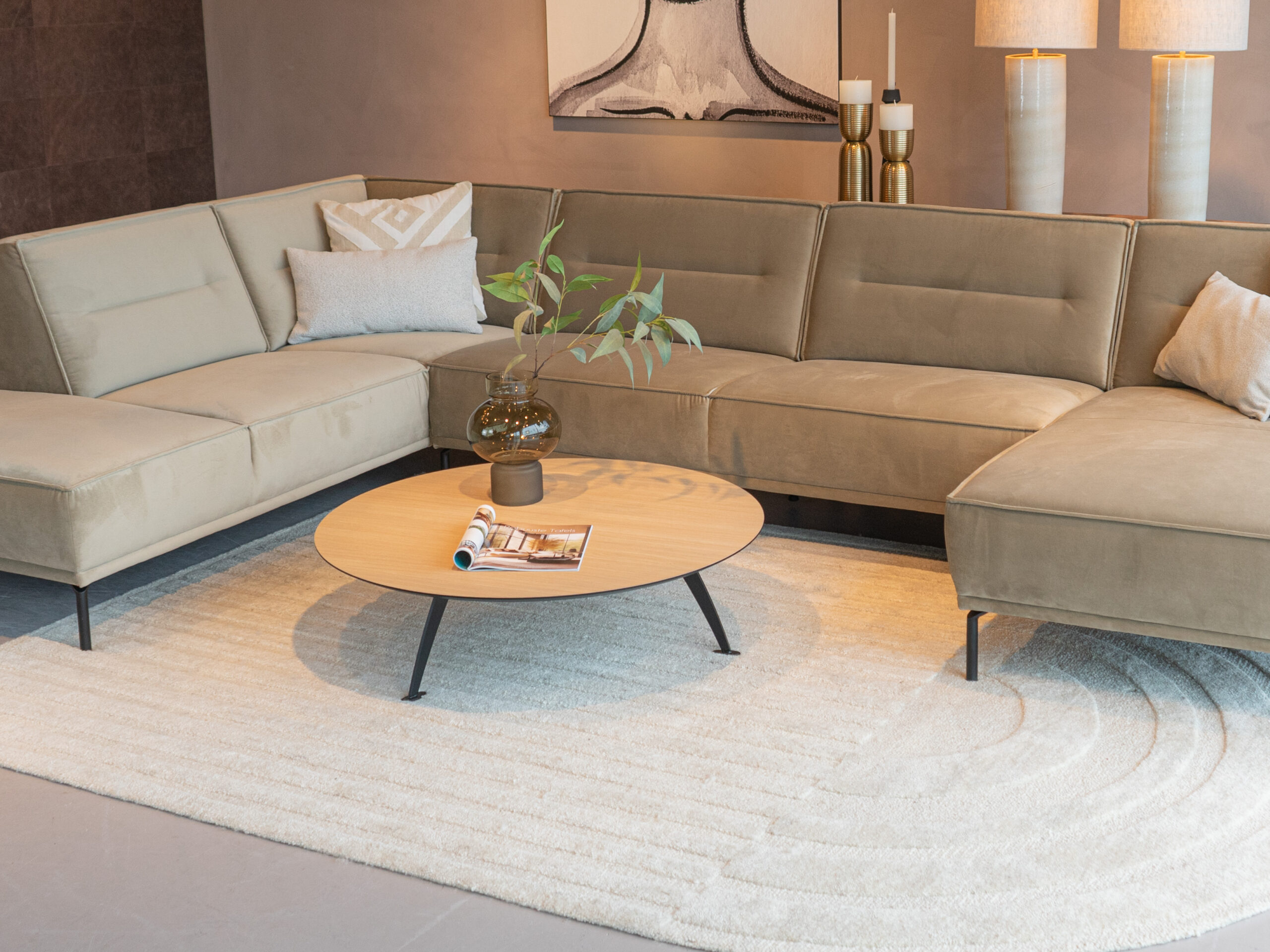 Salontafel Montalcino - rond - 100x30cm - master oak light natural