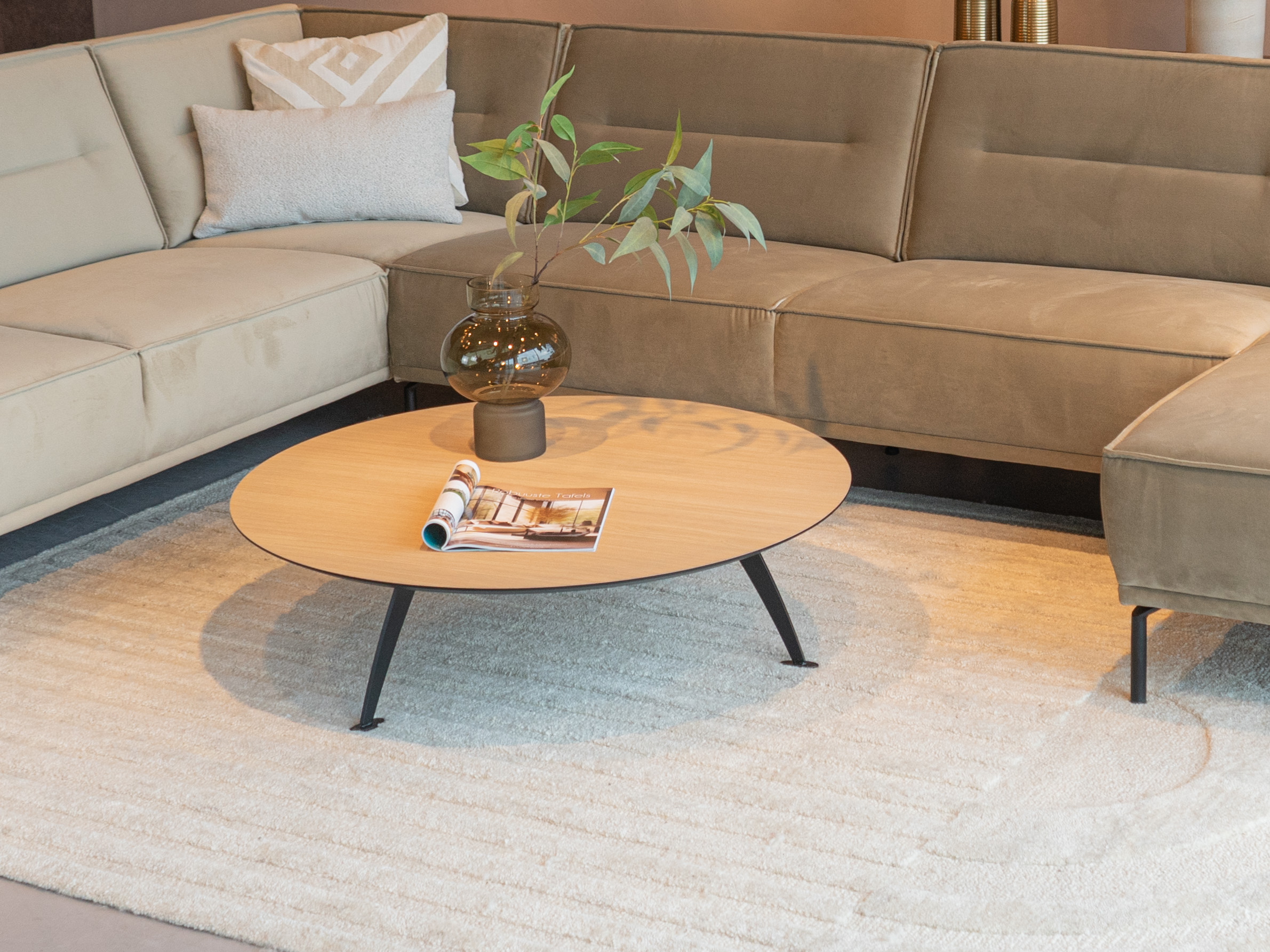 Salontafel Montalcino - rond - 100x30cm - master oak light natural