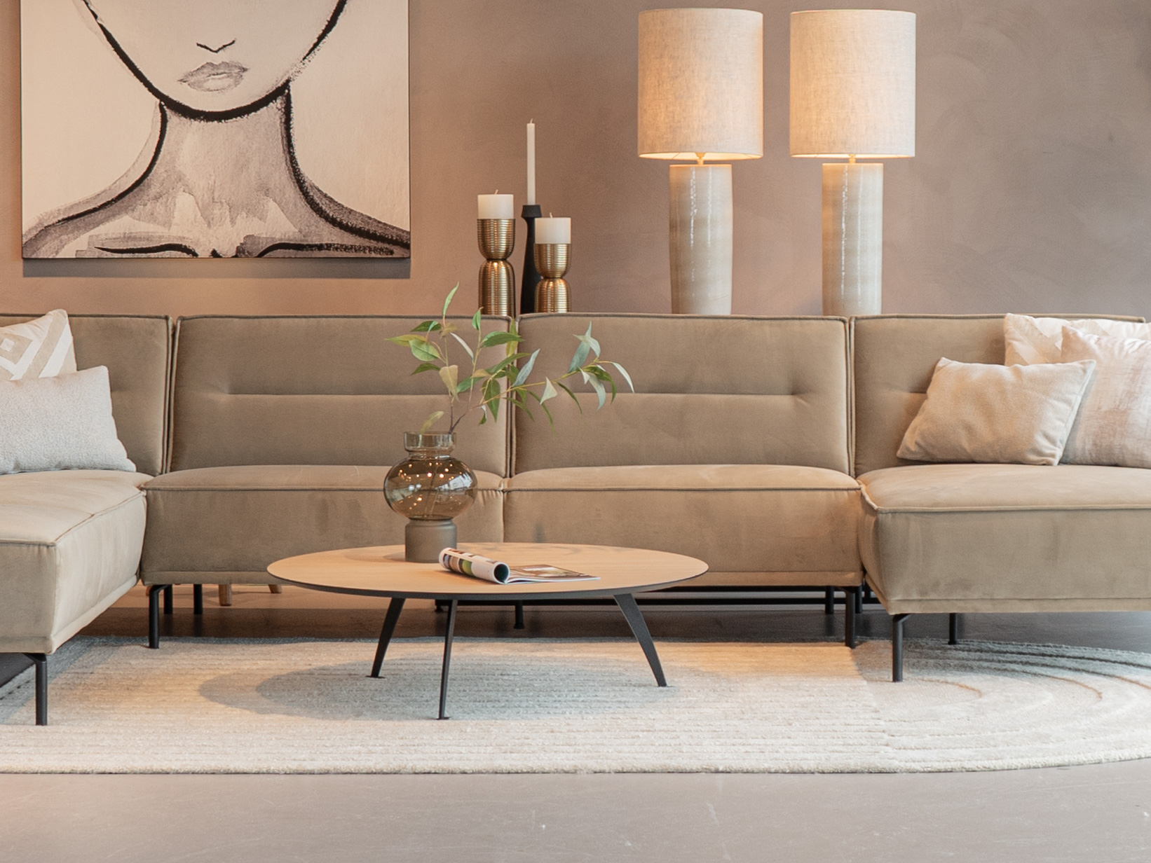 Salontafel Montalcino - rond - 100x30cm - master oak light natural