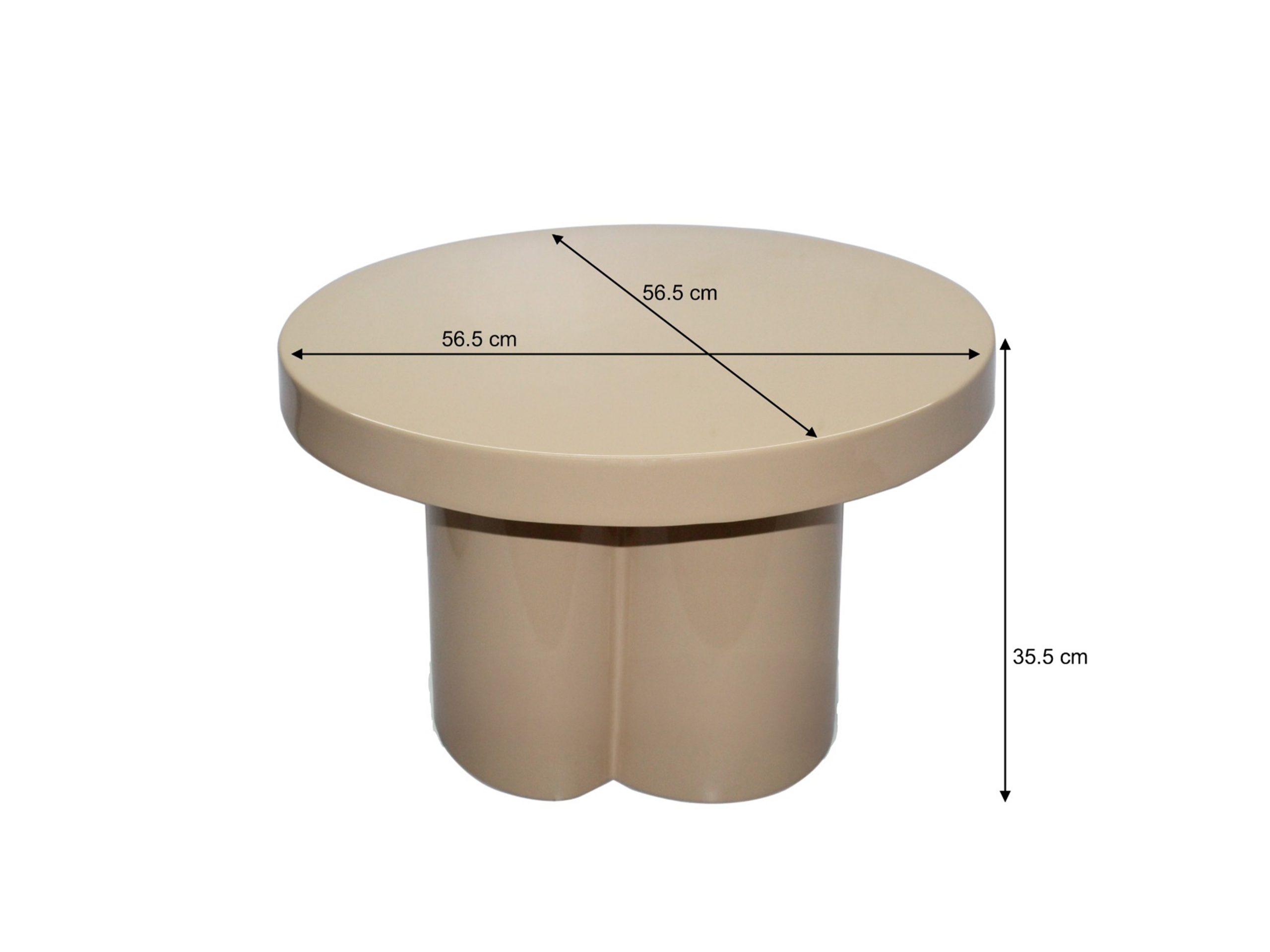 Salontafel Noa - beige - Ø56.5x35.5cm