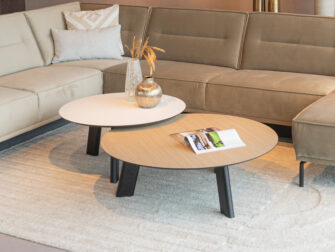 Salontafel Pavia 100x35cm - master oak light natural + stone - 60x40cm - lime chalk white