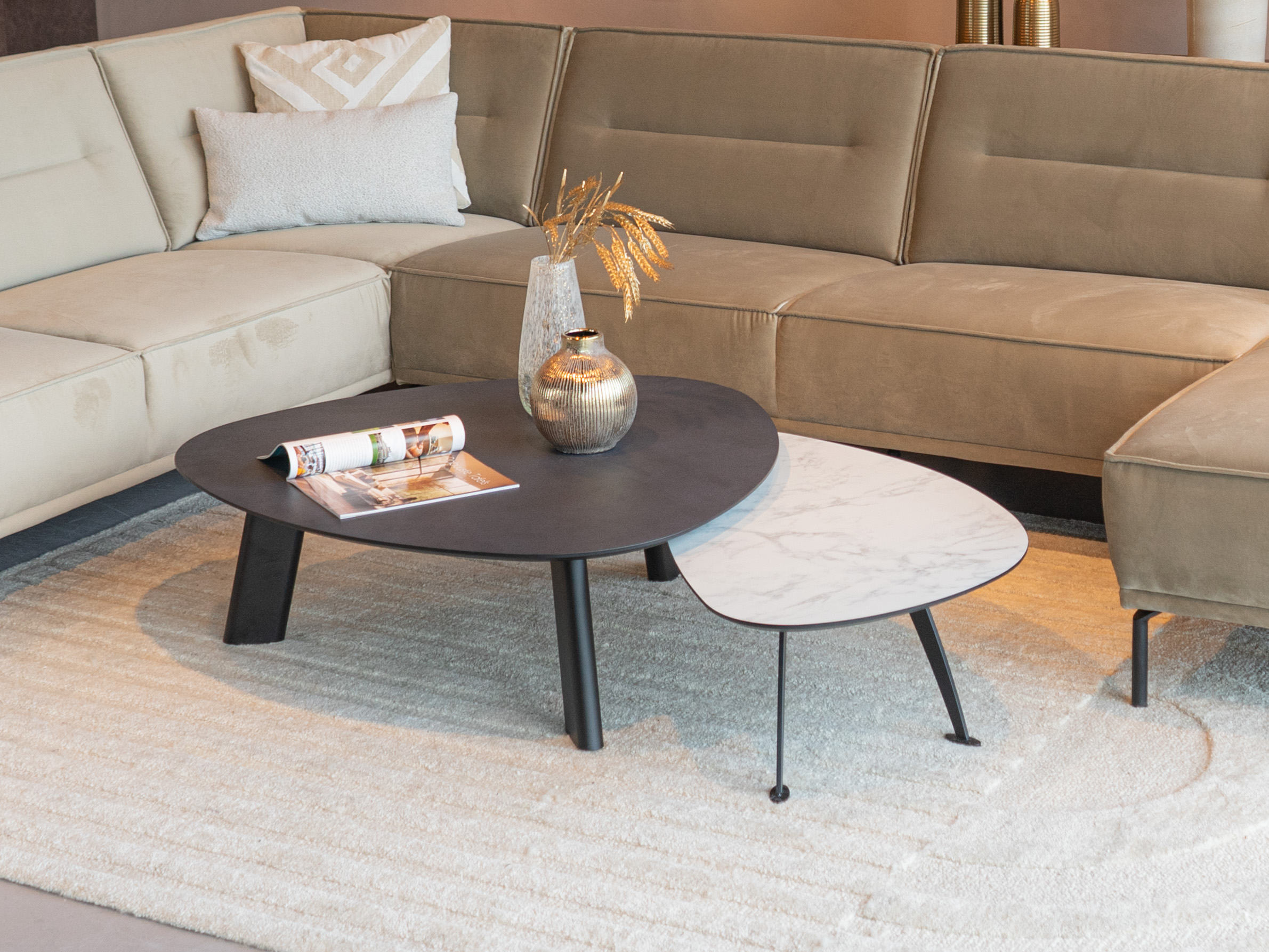 Salontafel Pavia - 100x35cm - stone - lime midnight