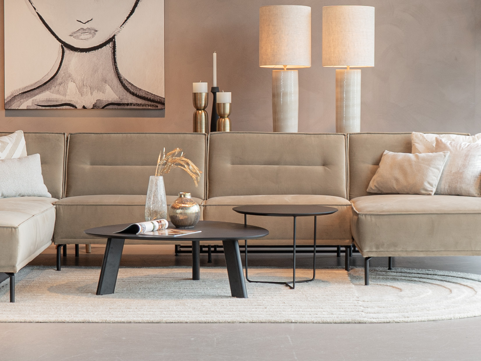 Salontafel Pavia - 100x35cm - stone - lime midnight