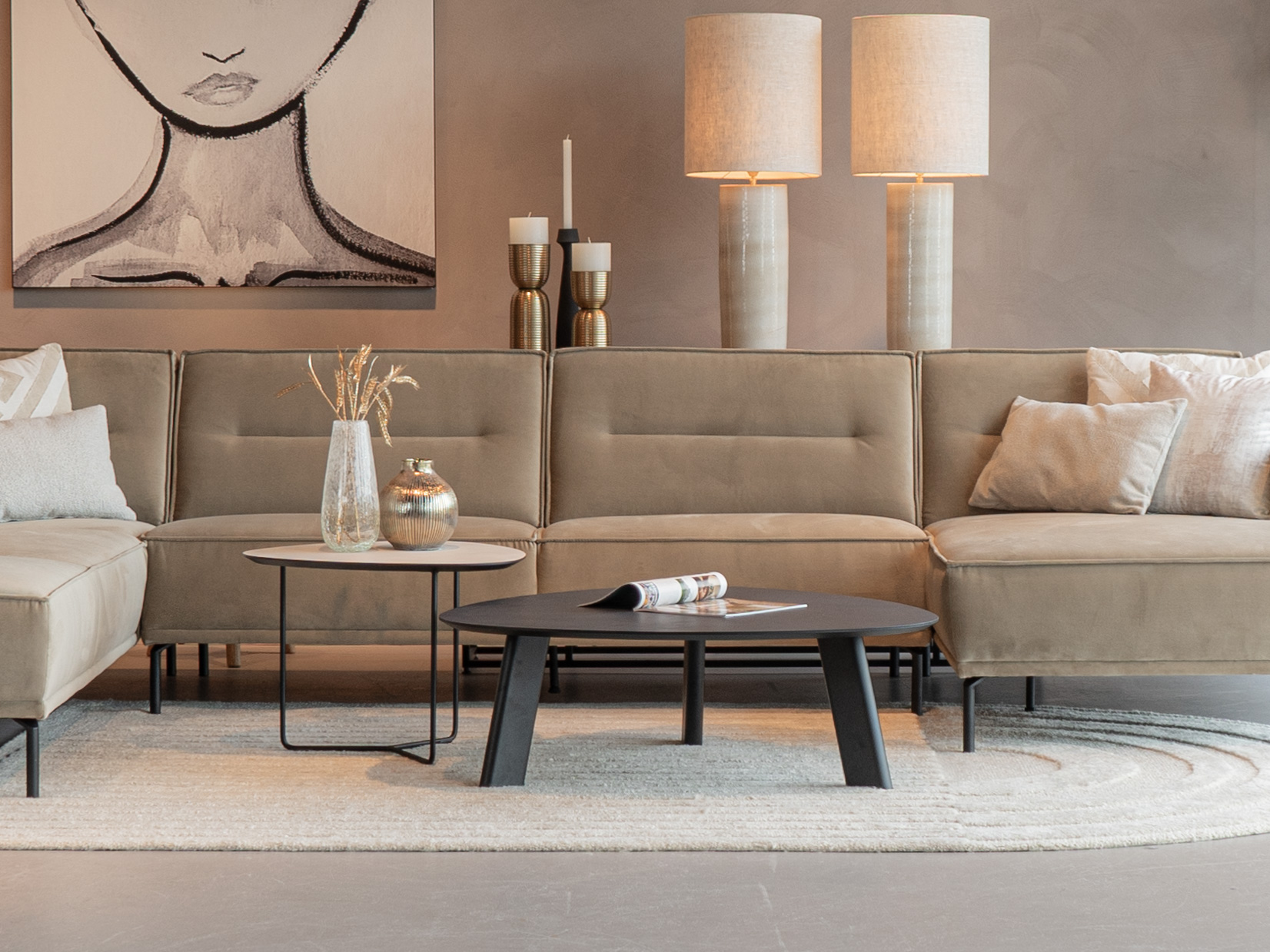 Salontafel Pavia - 100x35cm - stone - lime midnight