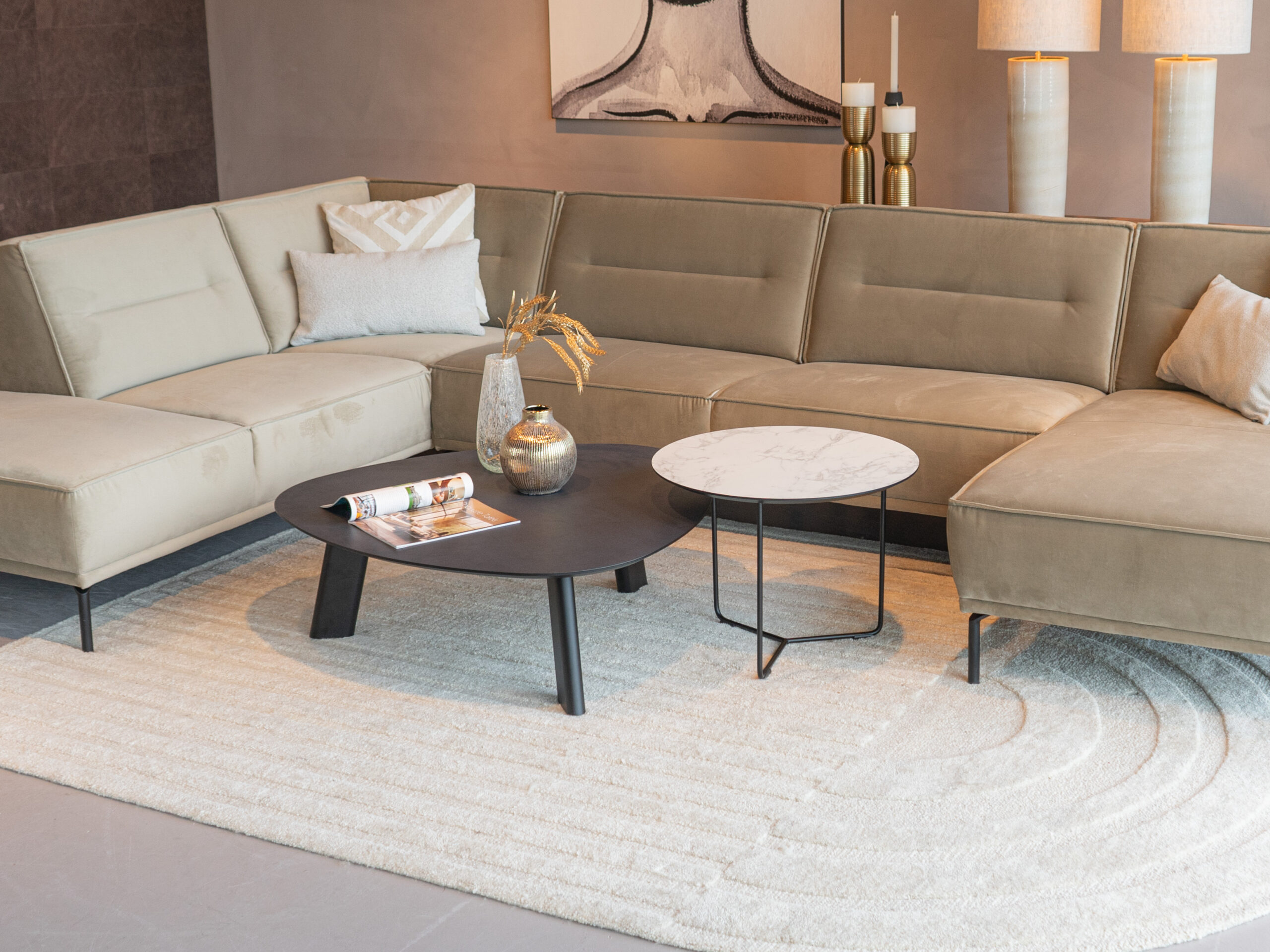 Salontafel Pavia - 100x35cm - stone - lime midnight