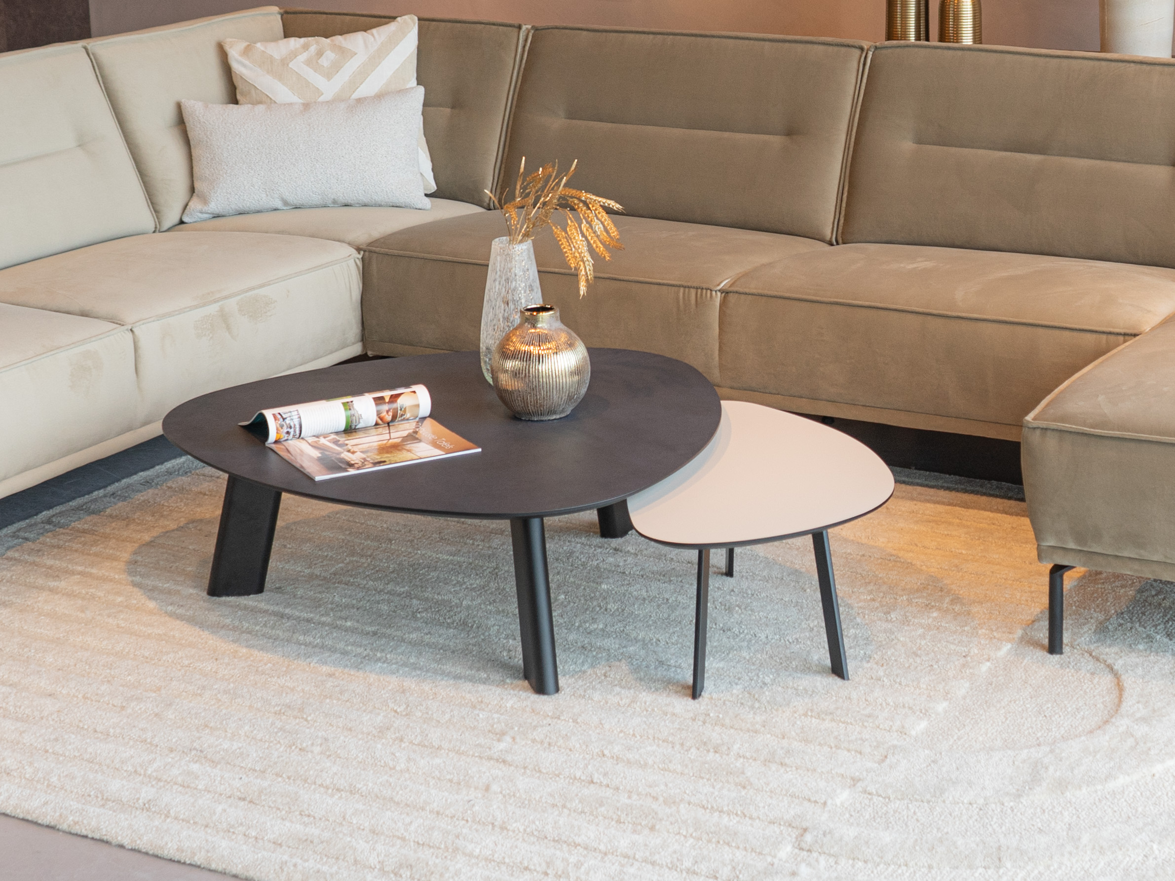 Salontafel Pavia - 100x35cm - stone - lime midnight