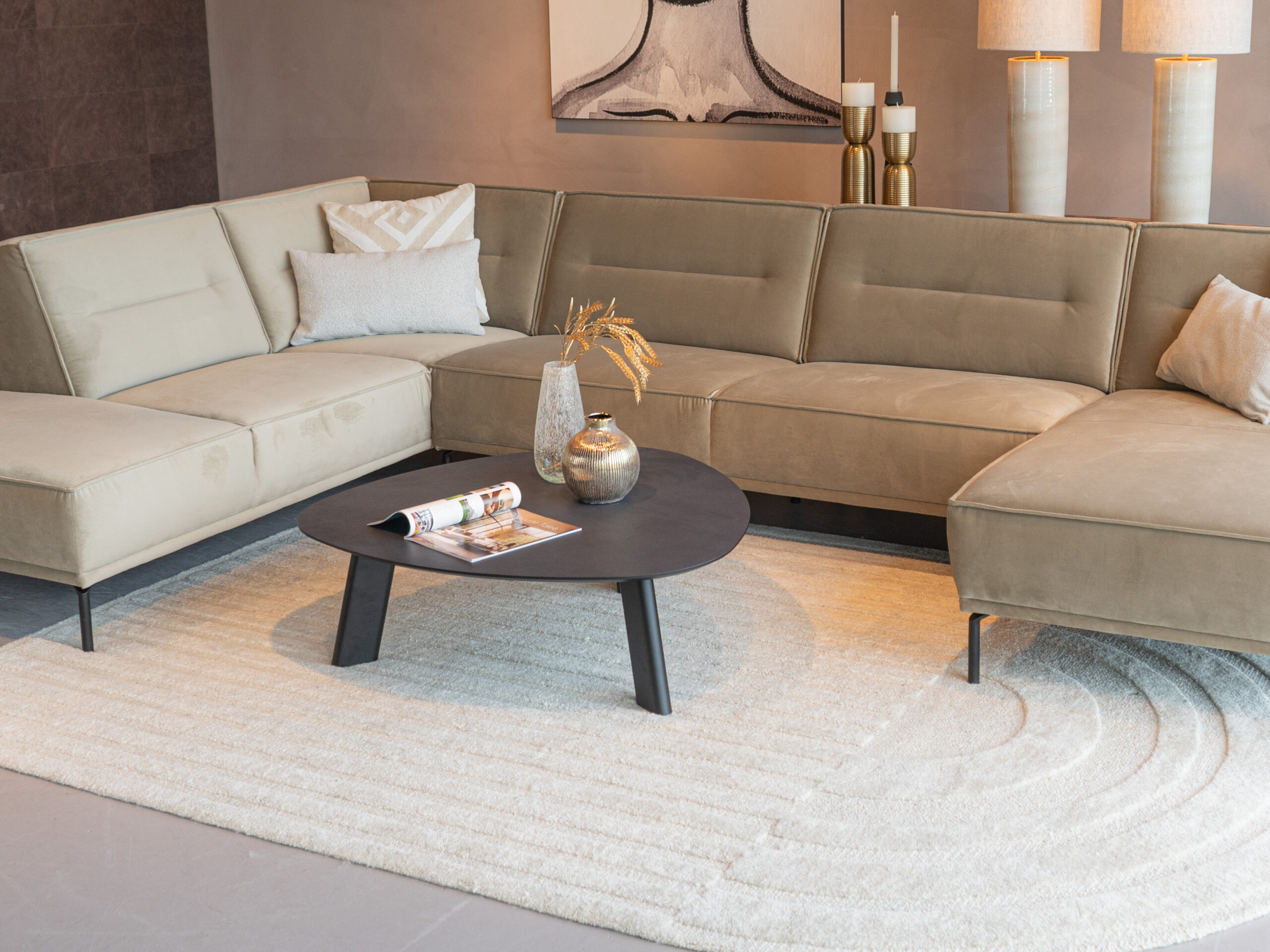 Salontafel Pavia - 100x35cm - stone - lime midnight