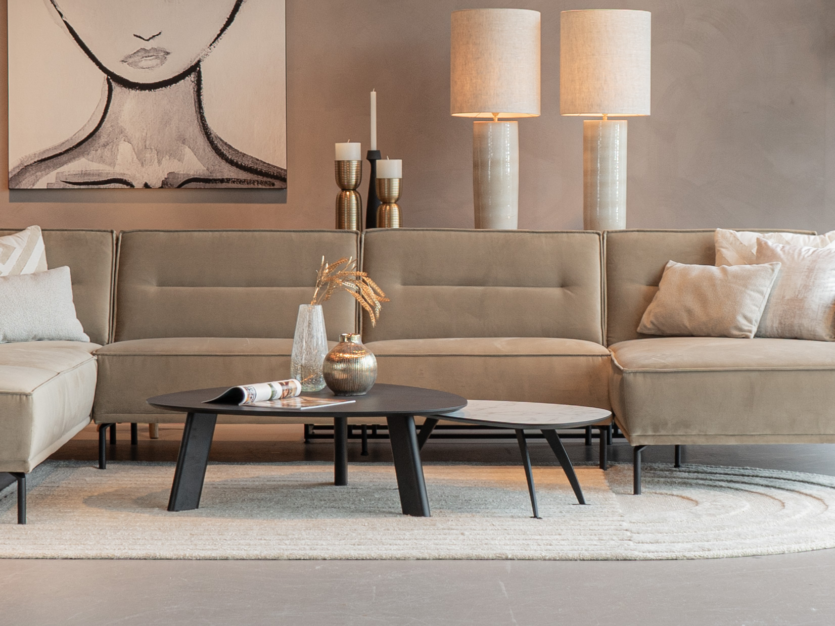 Salontafel Pavia - 100x35cm - stone - lime midnight