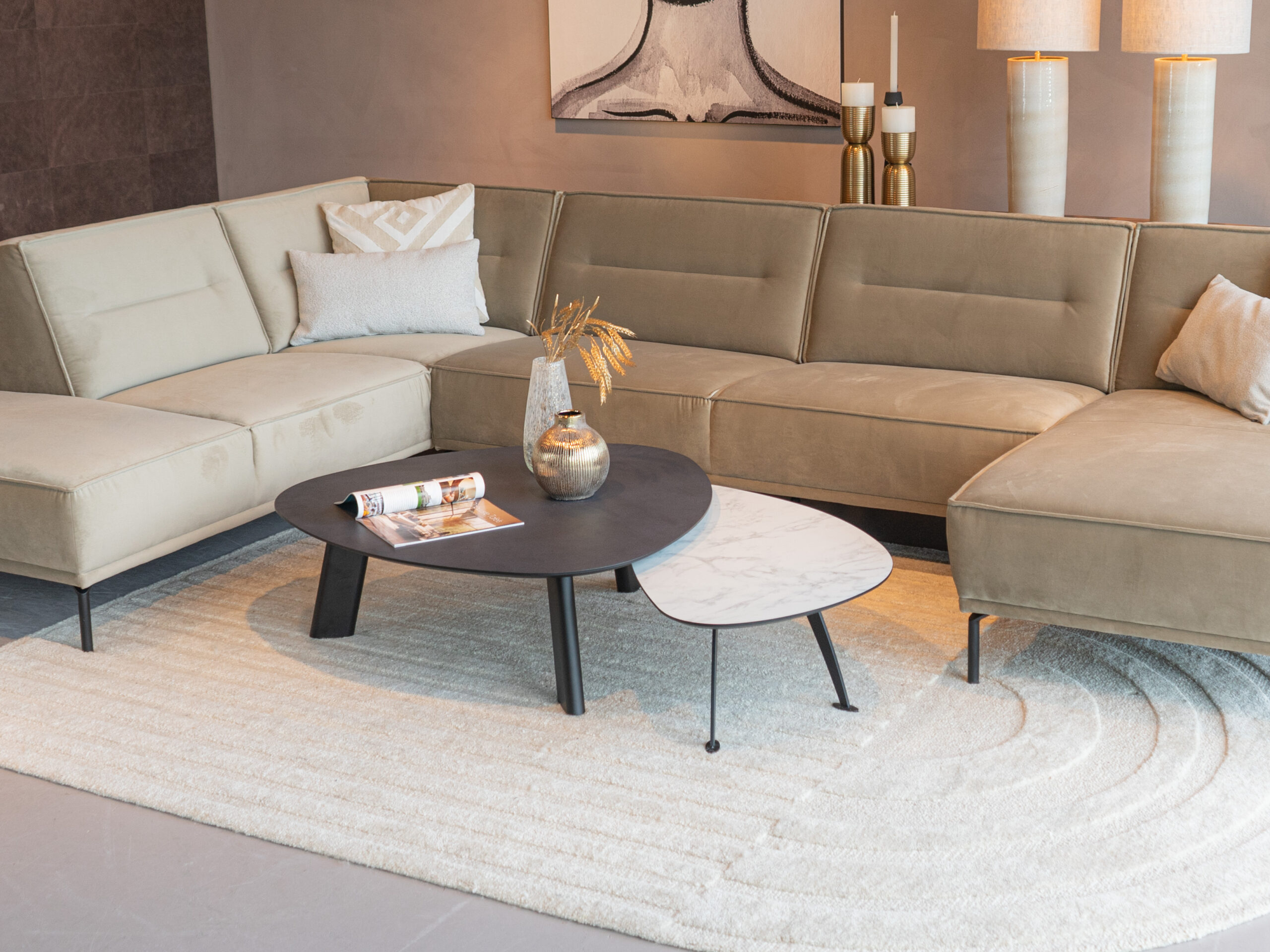 Salontafel Pavia - 100x35cm - stone - lime midnight