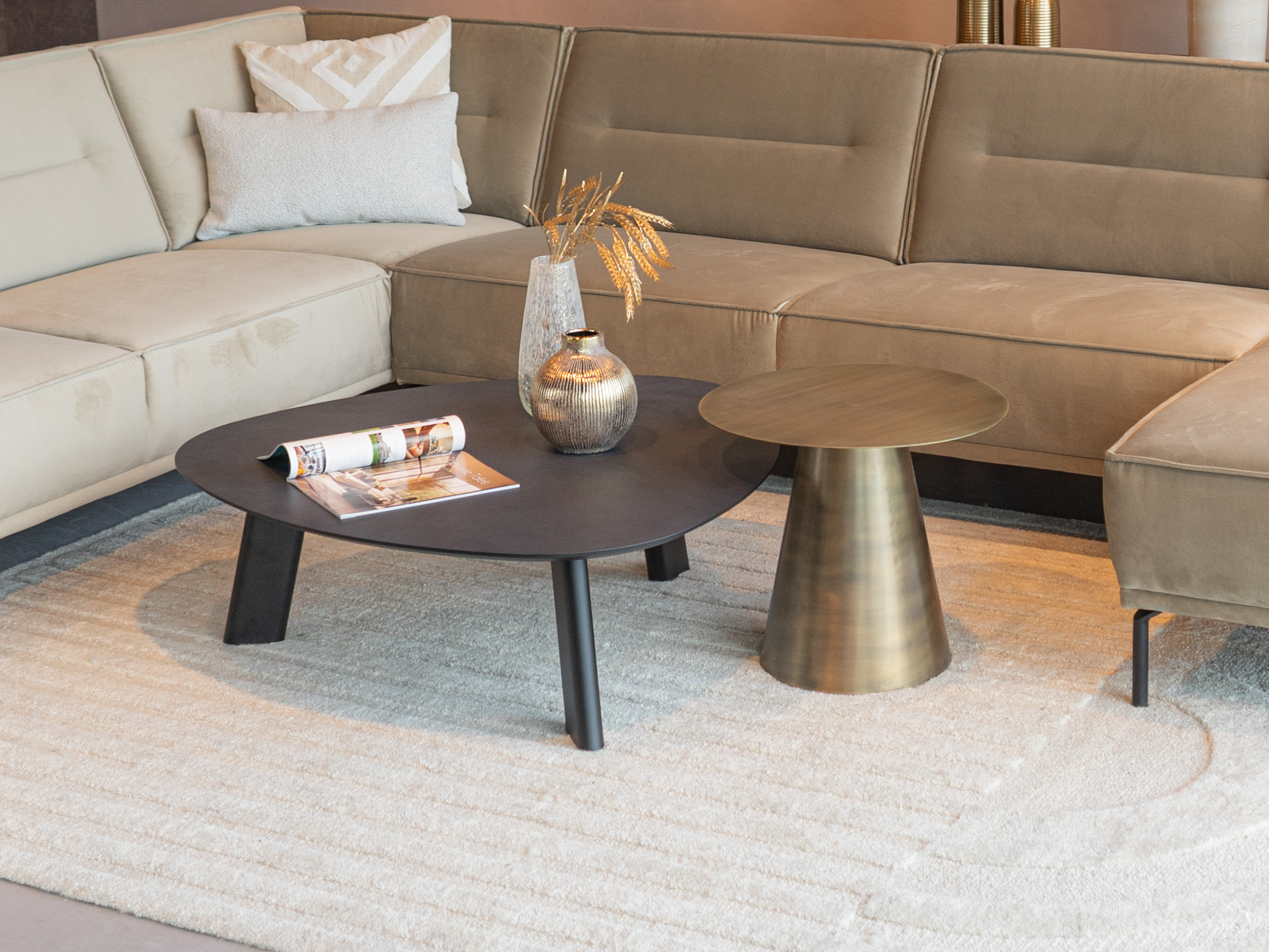 Salontafel Pavia - 100x35cm - stone - lime midnight