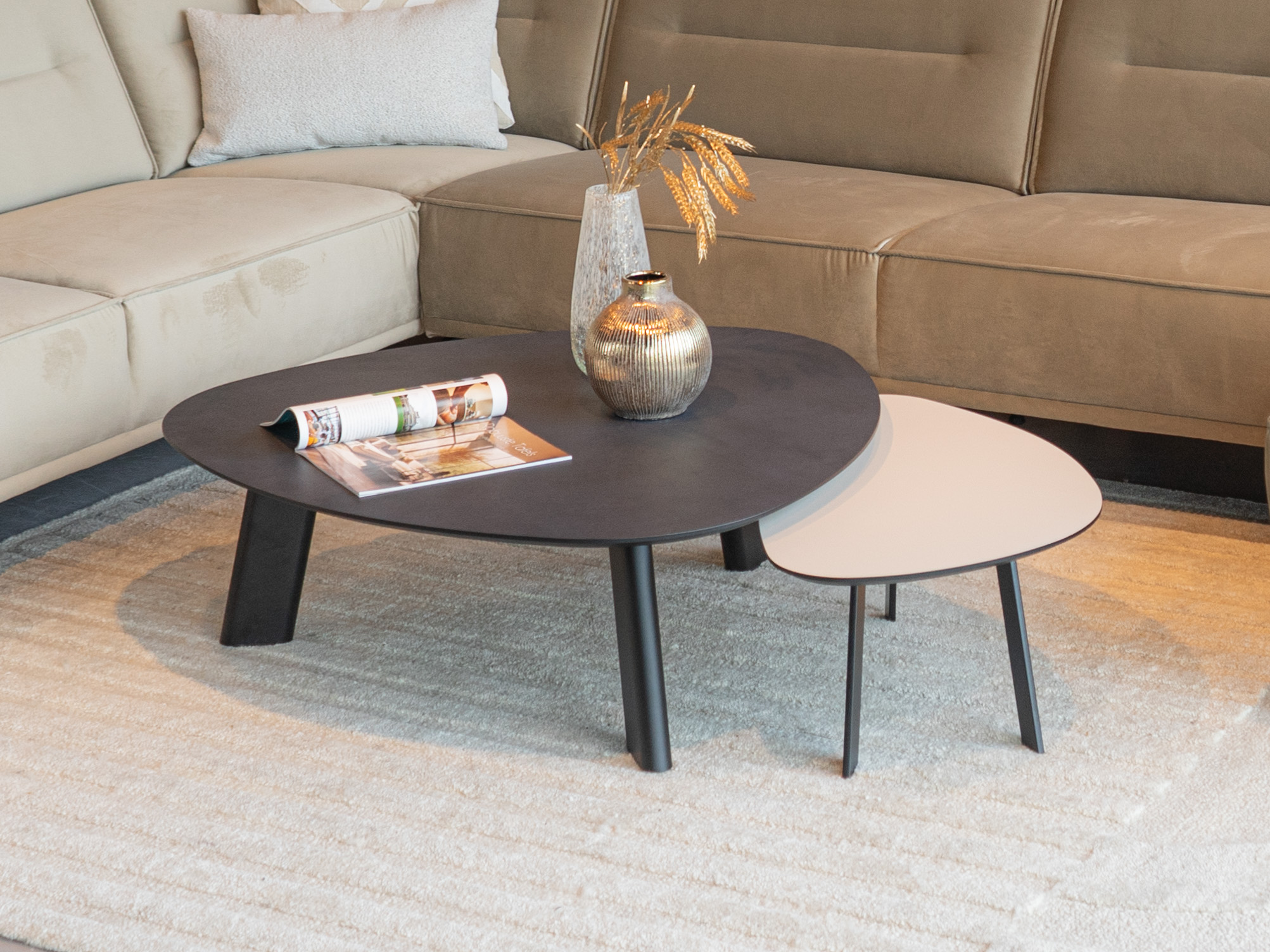 Salontafel Pavia - 100x35cm - stone - lime midnight