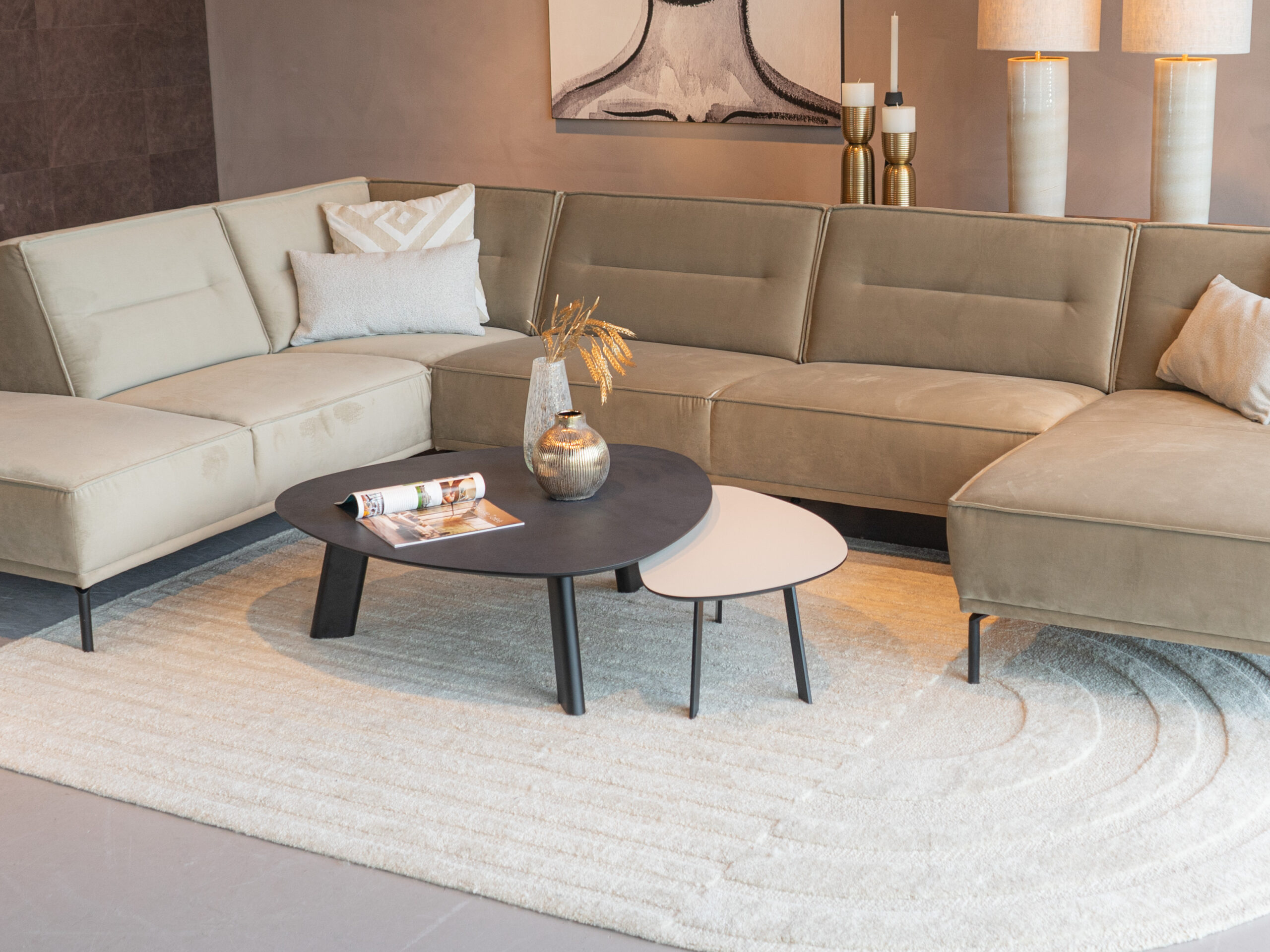 Salontafel Pavia - 100x35cm - stone - lime midnight