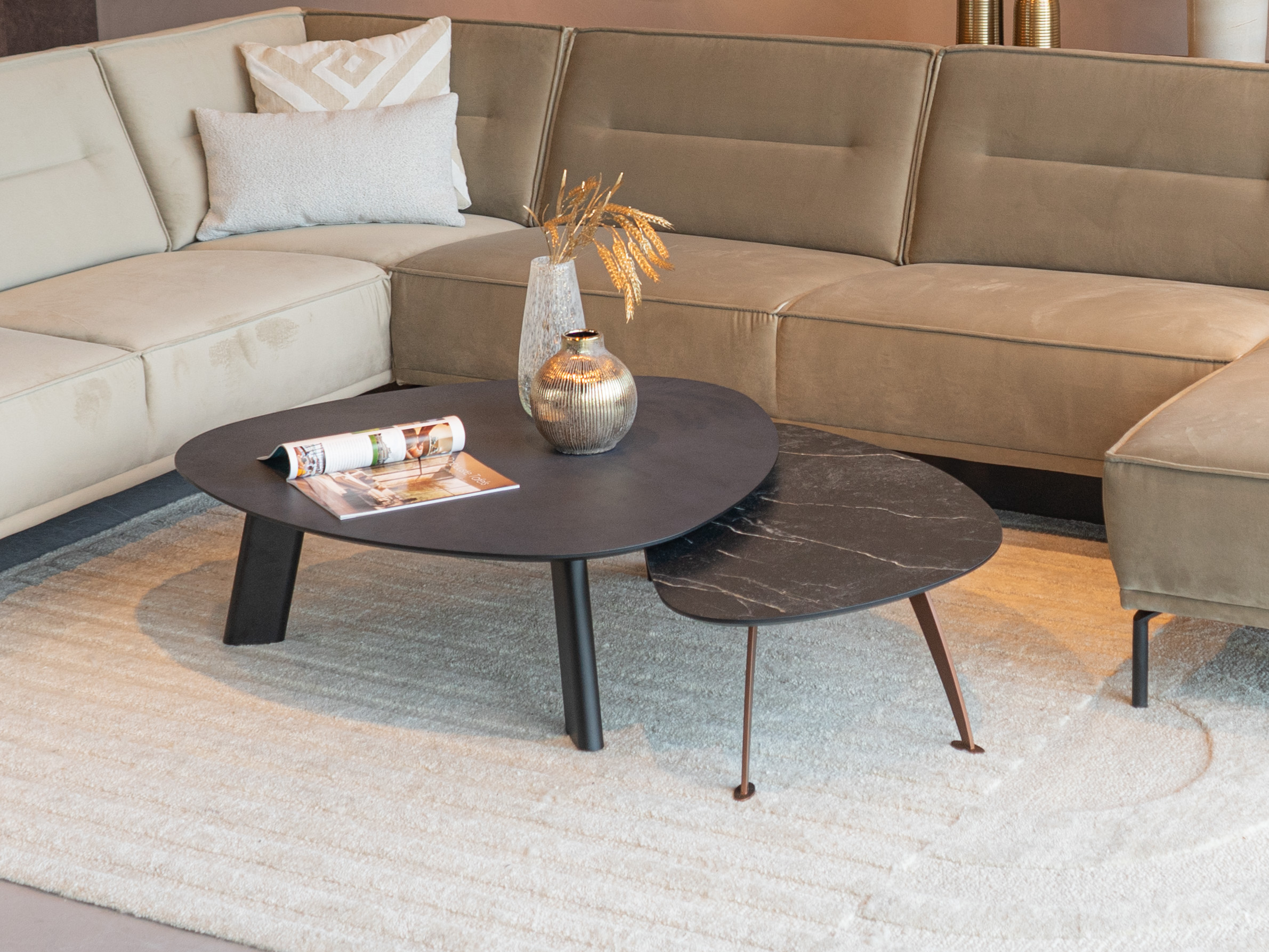 Salontafel Pavia - 100x35cm - stone - lime midnight