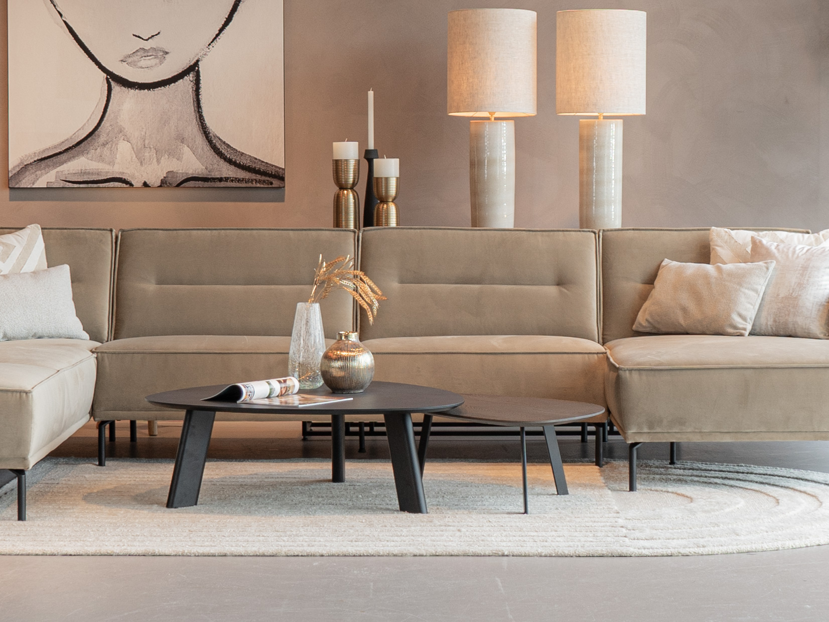 Salontafel Pavia - 100x35cm - stone - lime midnight