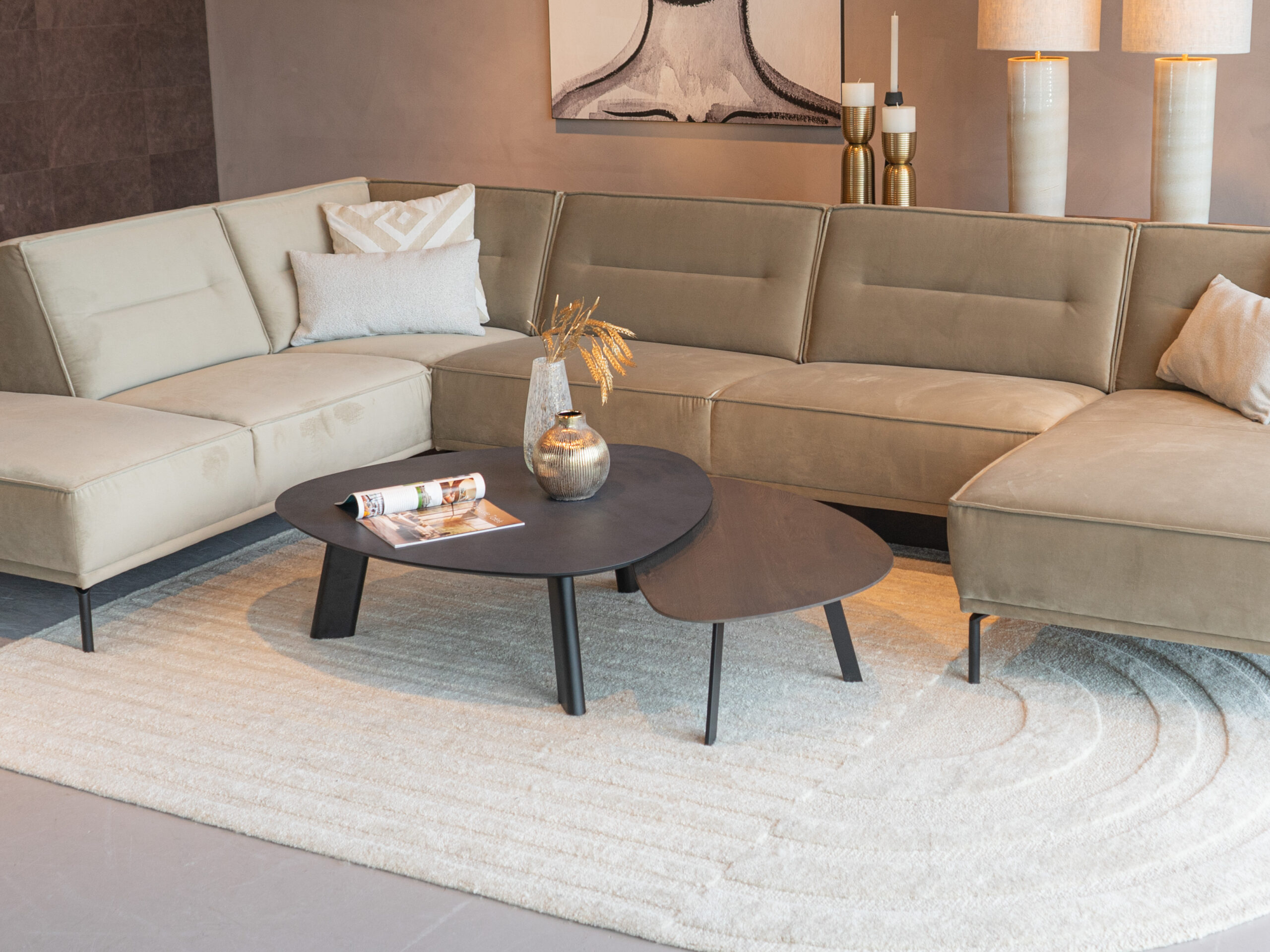 Salontafel Pavia - 100x35cm - stone - lime midnight