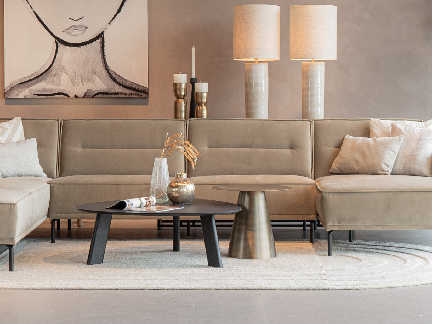 Salontafel Pavia - 100x35cm - stone - lime midnight