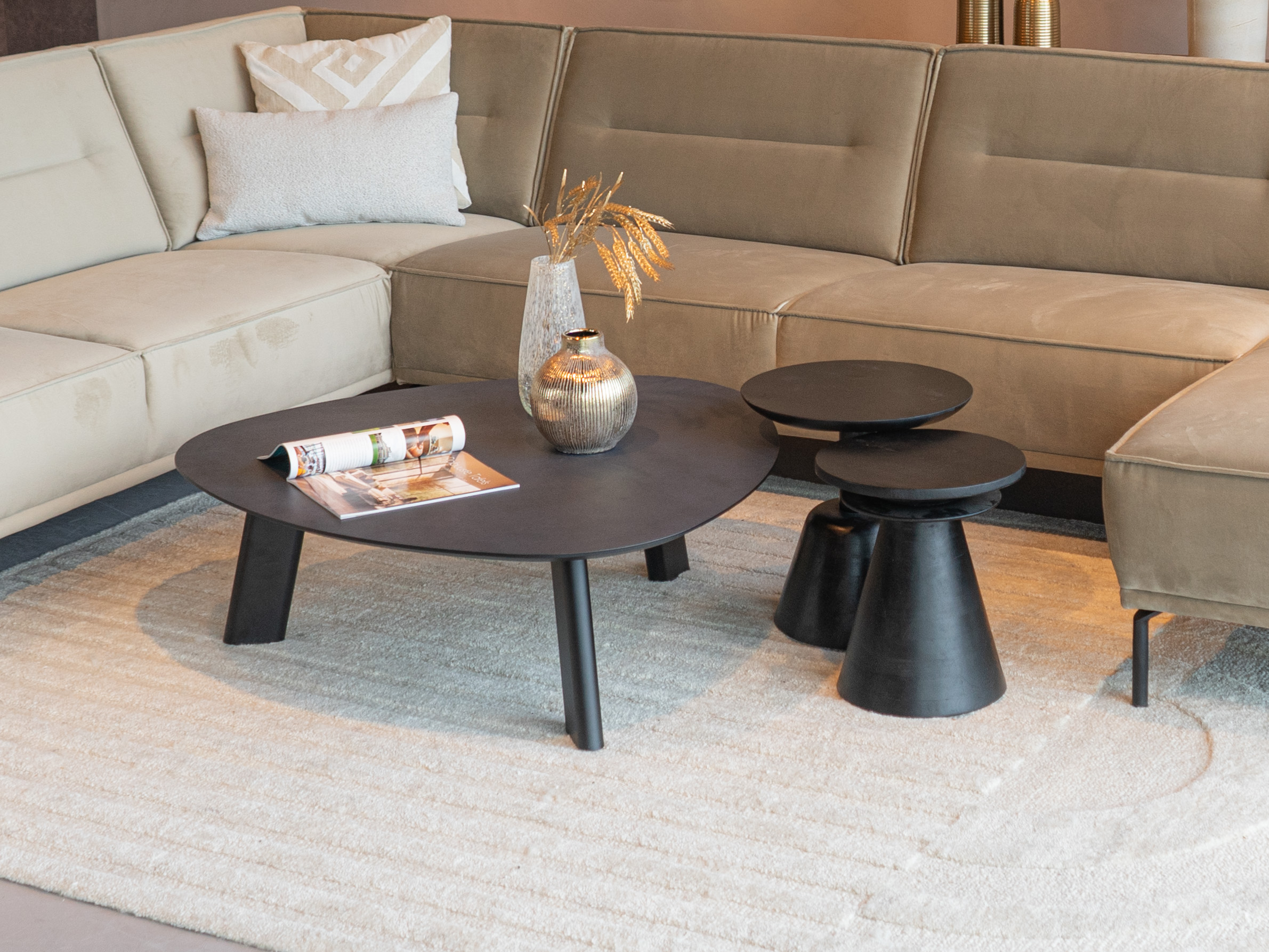 Salontafel Pavia - 100x35cm - stone - lime midnight