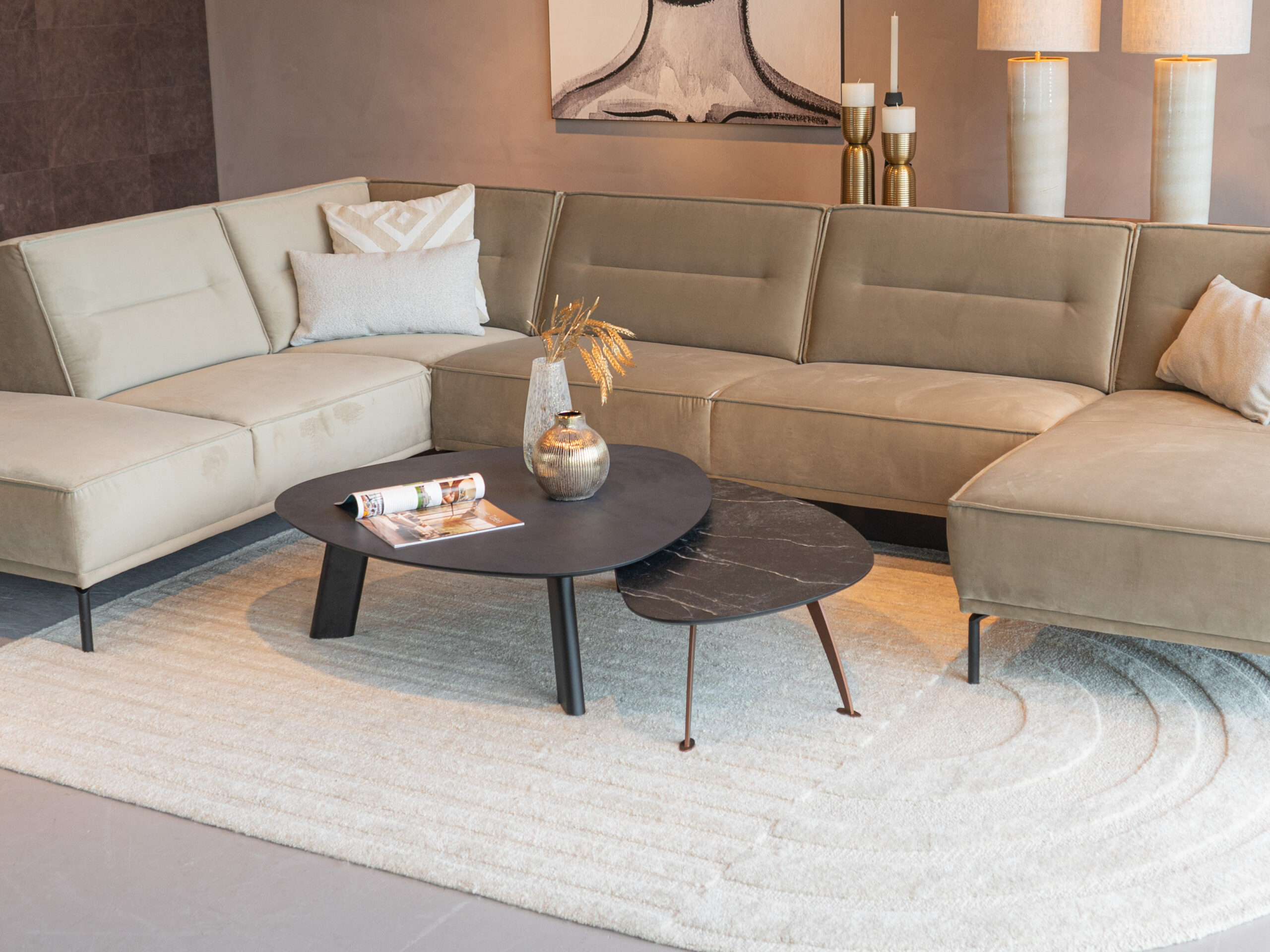 Salontafel Pavia - 100x35cm - stone - lime midnight