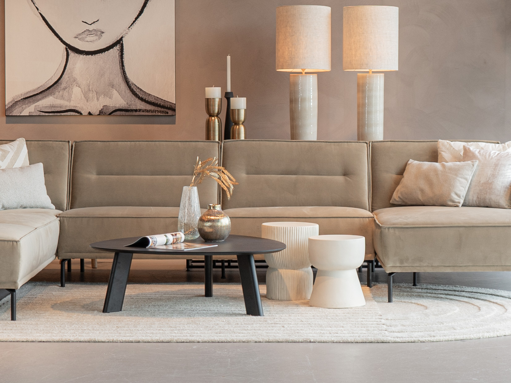 Salontafel Pavia - 100x35cm - stone - lime midnight