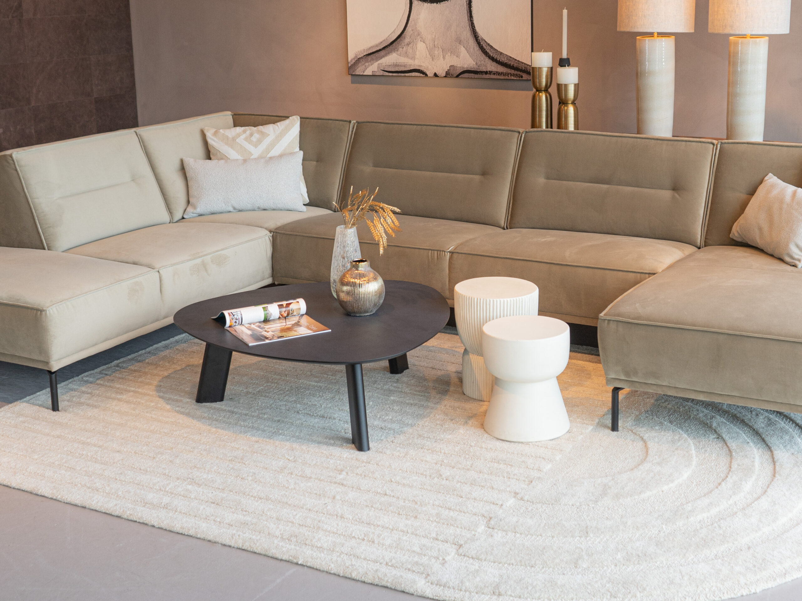 Salontafel Pavia - 100x35cm - stone - lime midnight