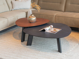 Salontafel Pavia - 100x35cm - stone - lime midnight + 80x40cm - lime earth baked