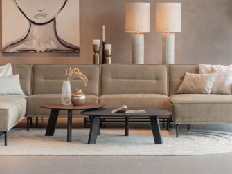 Salontafel Pavia - 100x35cm - stone - lime midnight + 80x40cm - lime earth baked