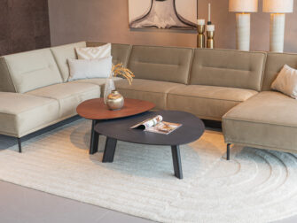 Salontafel Pavia - 100x35cm - stone - lime midnight + 80x40cm - lime earth baked