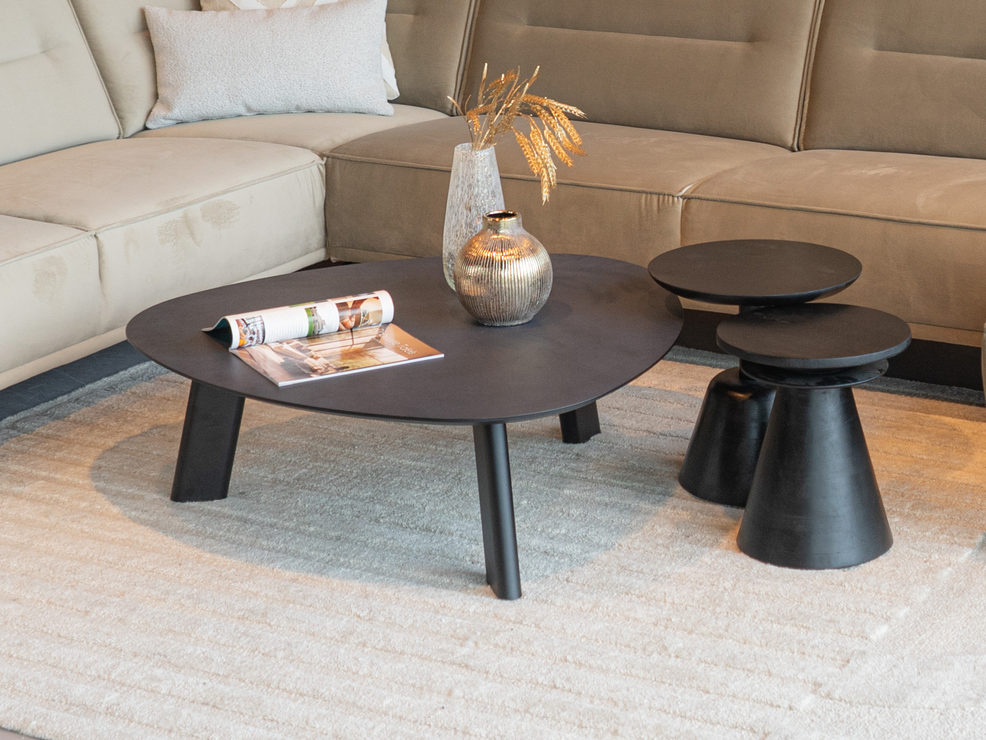 Salontafel Pavia - 100x35cm - stone - lime midnight