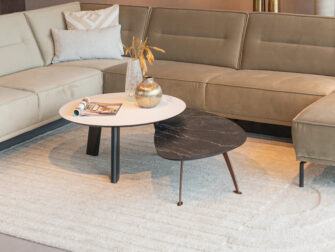 Salontafel Pavia - 80x35cm - rond - lime chalk white